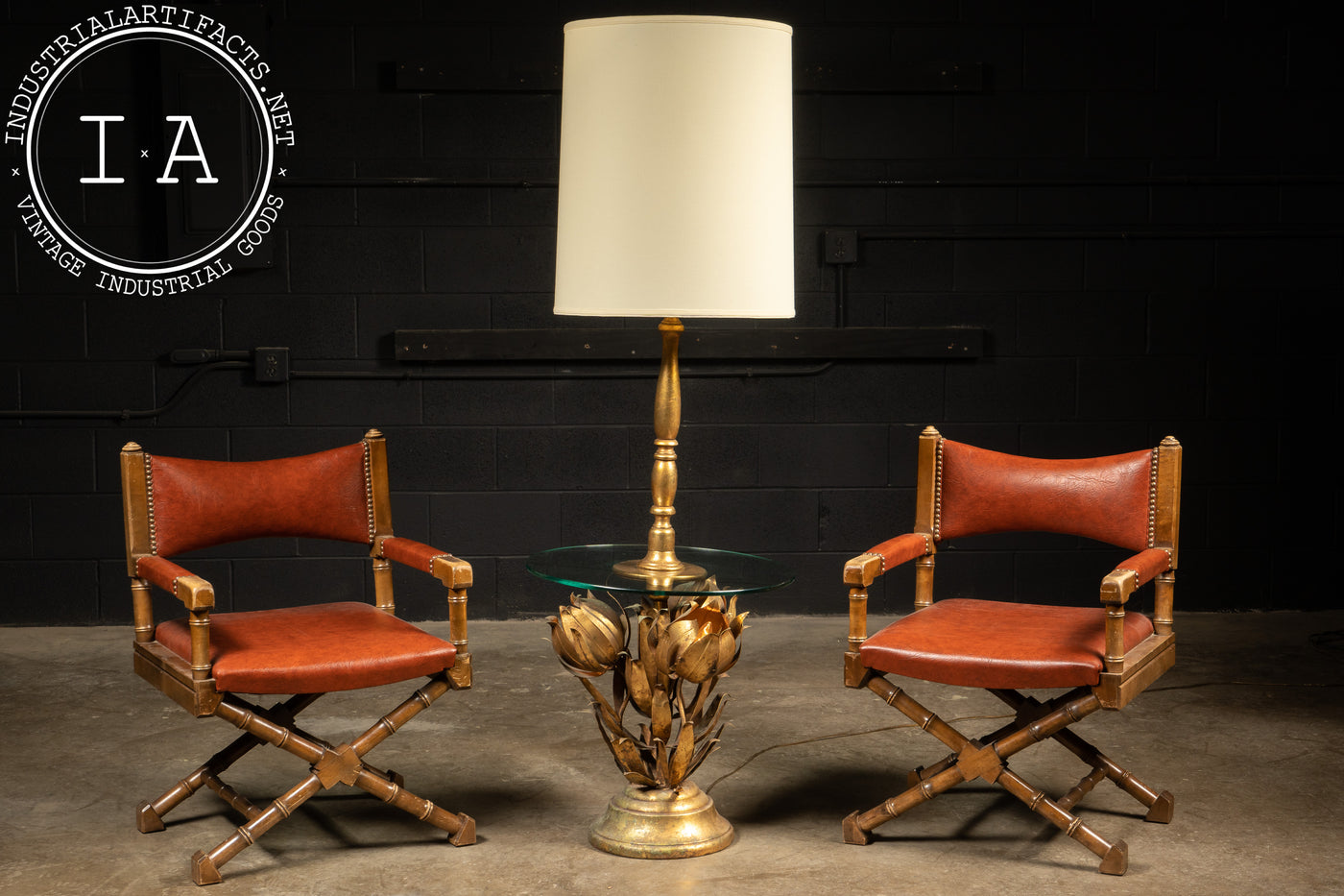 Mid Century Modern Campaign Chairs (Set of 2)