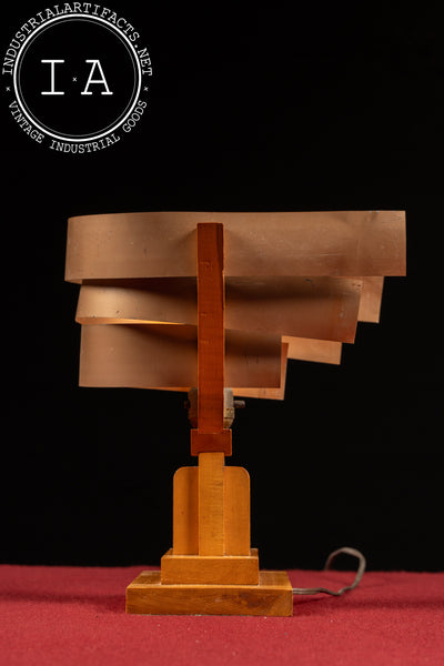 Vintage Streamline Modernist Tiered Copper Table Lamp