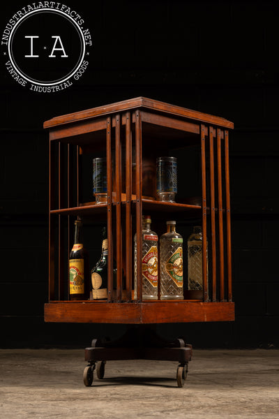 c. 1898 Solid Walnut Revolving Bookcase