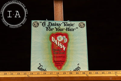 Early 20th Century Daisy Quinine Hair Tonic Tin Litho Sign