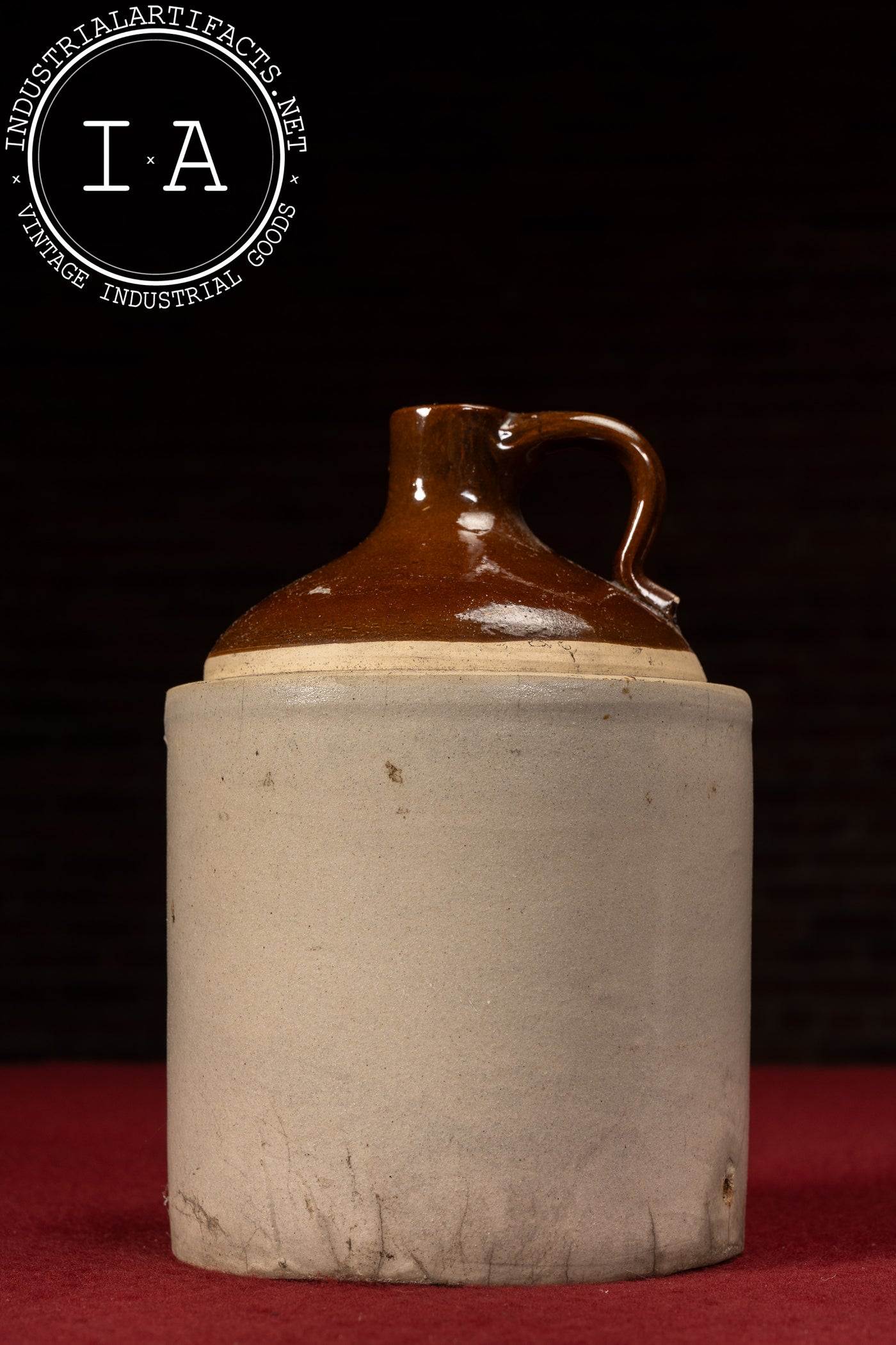 Early 20th Century Western Stoneware 1 Gallon Maple Leaf Jug