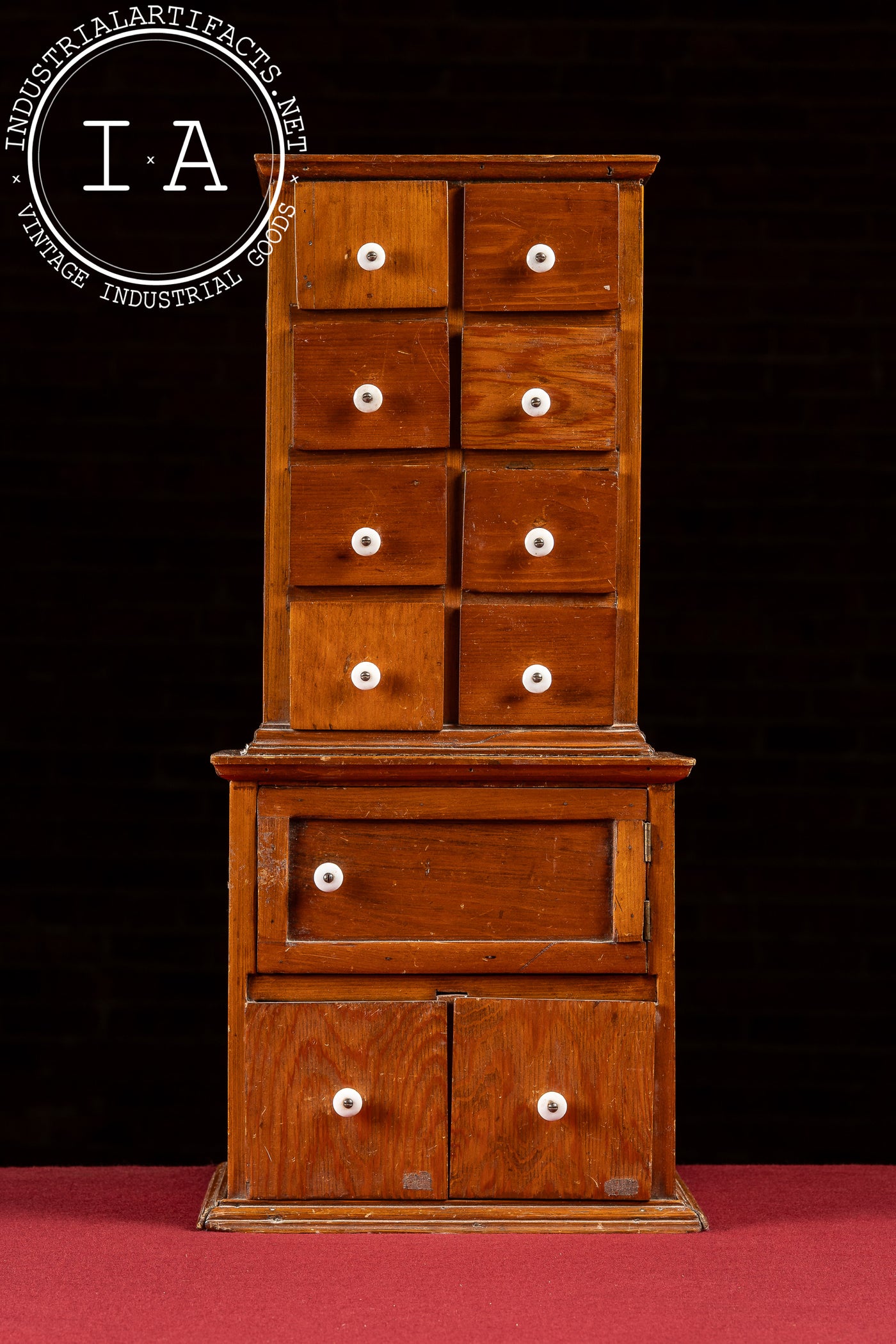 Vintage Folk Art Wooden Cabinet