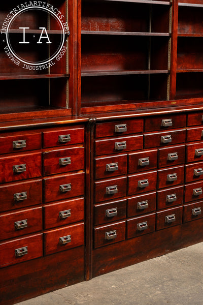 Massive Early 20th Century Double Apothecary Cabinet Set by W. B. McLean