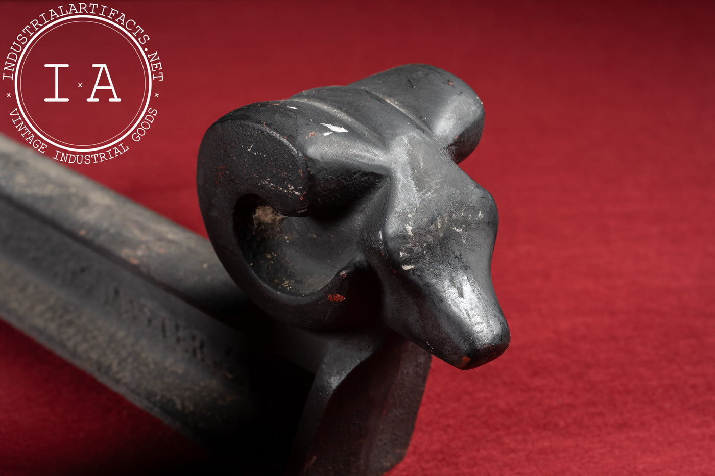 Early 20th Century Decorative Cast Iron Ram Andirons