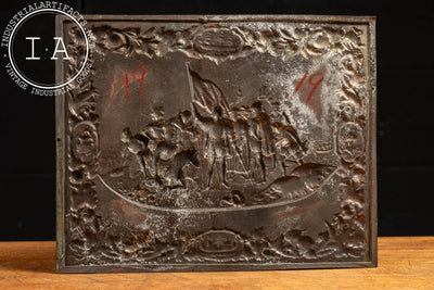 Landing Of Christopher Columbus | Antique Embossed Metal Plaque