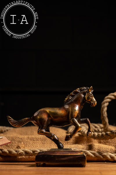 Antique Solid Brass Horse Ashtray