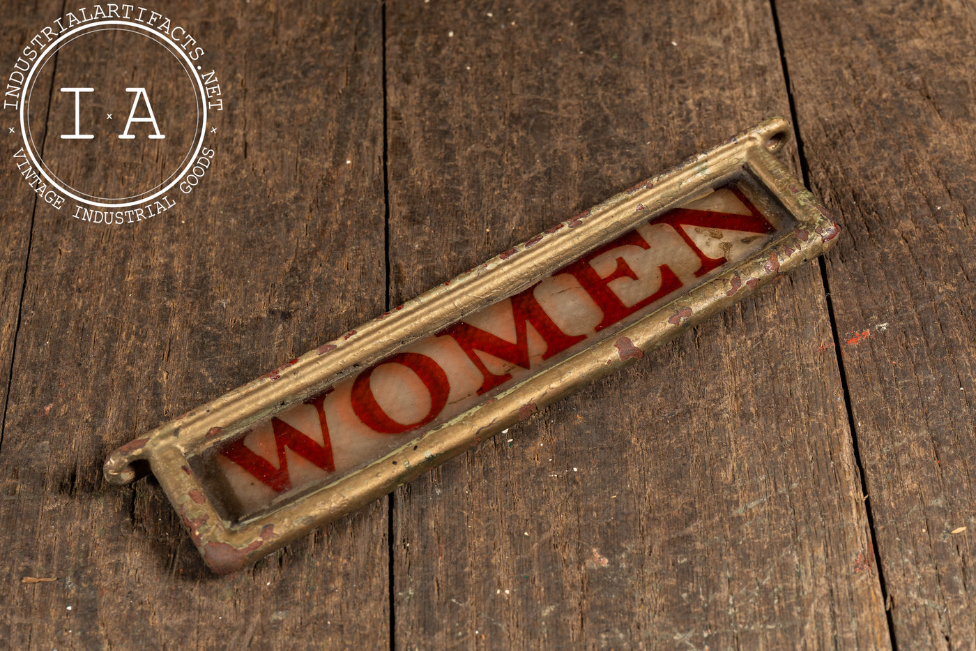 Vintage "Women" Mounted Etched Glass Pullman Car Restroom Sign