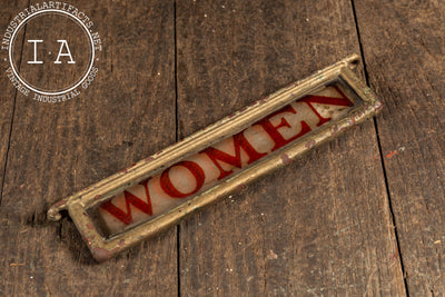 Vintage "Women" Mounted Etched Glass Pullman Car Restroom Sign