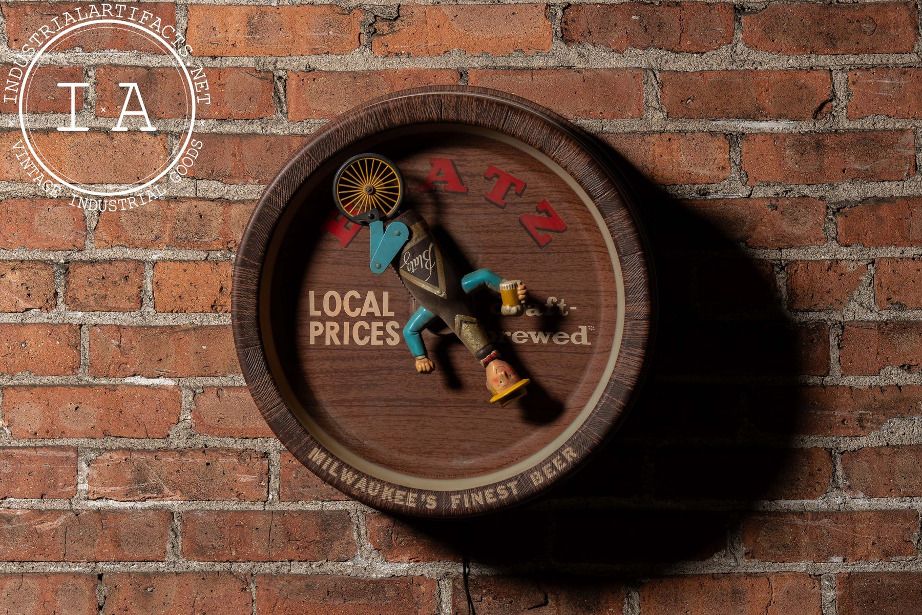 Vintage Blatz Beer Unicyclist Advertising Sign – Industrial Artifacts