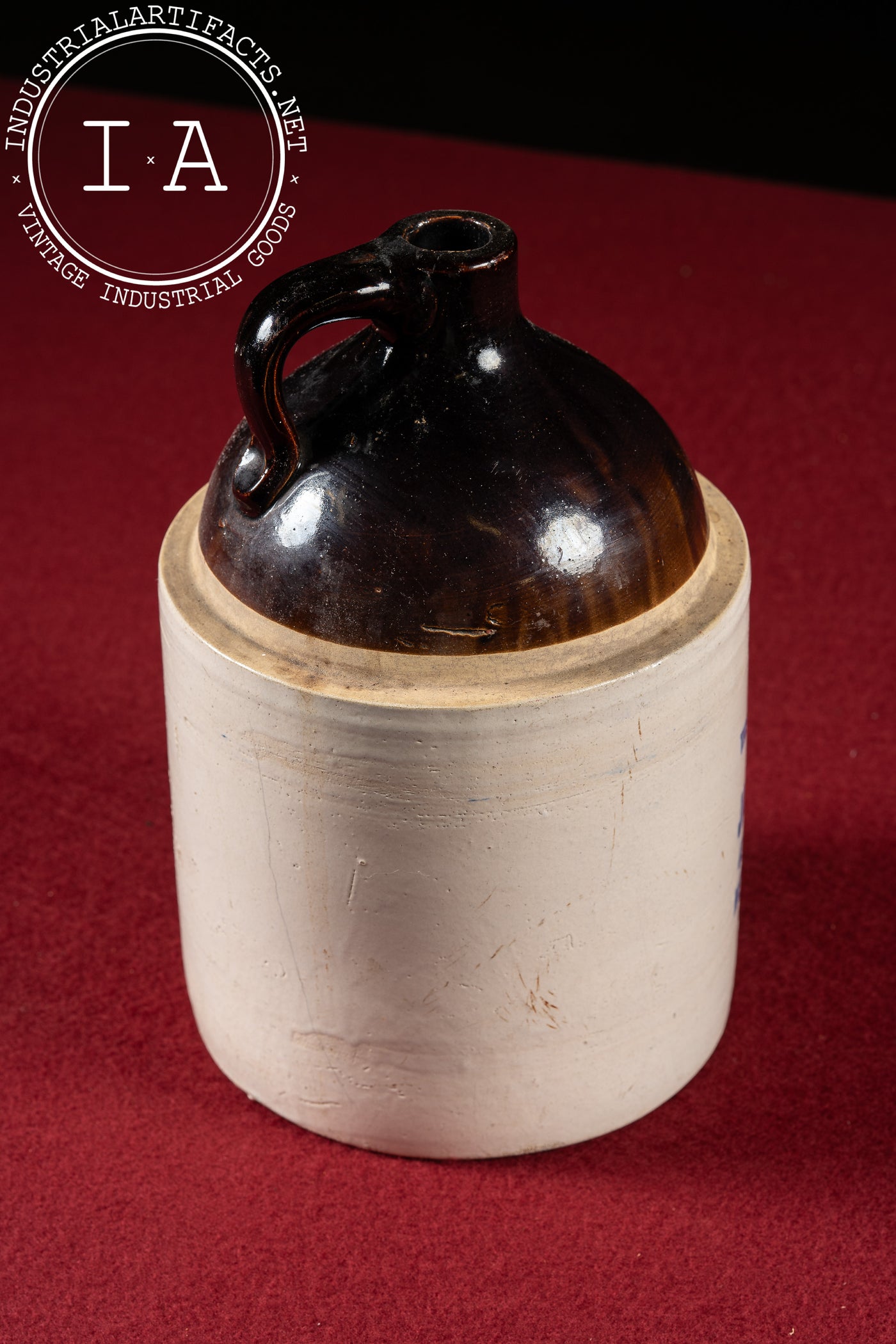 Late 19th Century Stoneware Whiskey Jug by Jacob & McCann