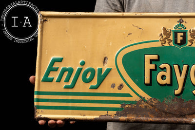 Vintage Faygo Embossed Tin Advertising Sign