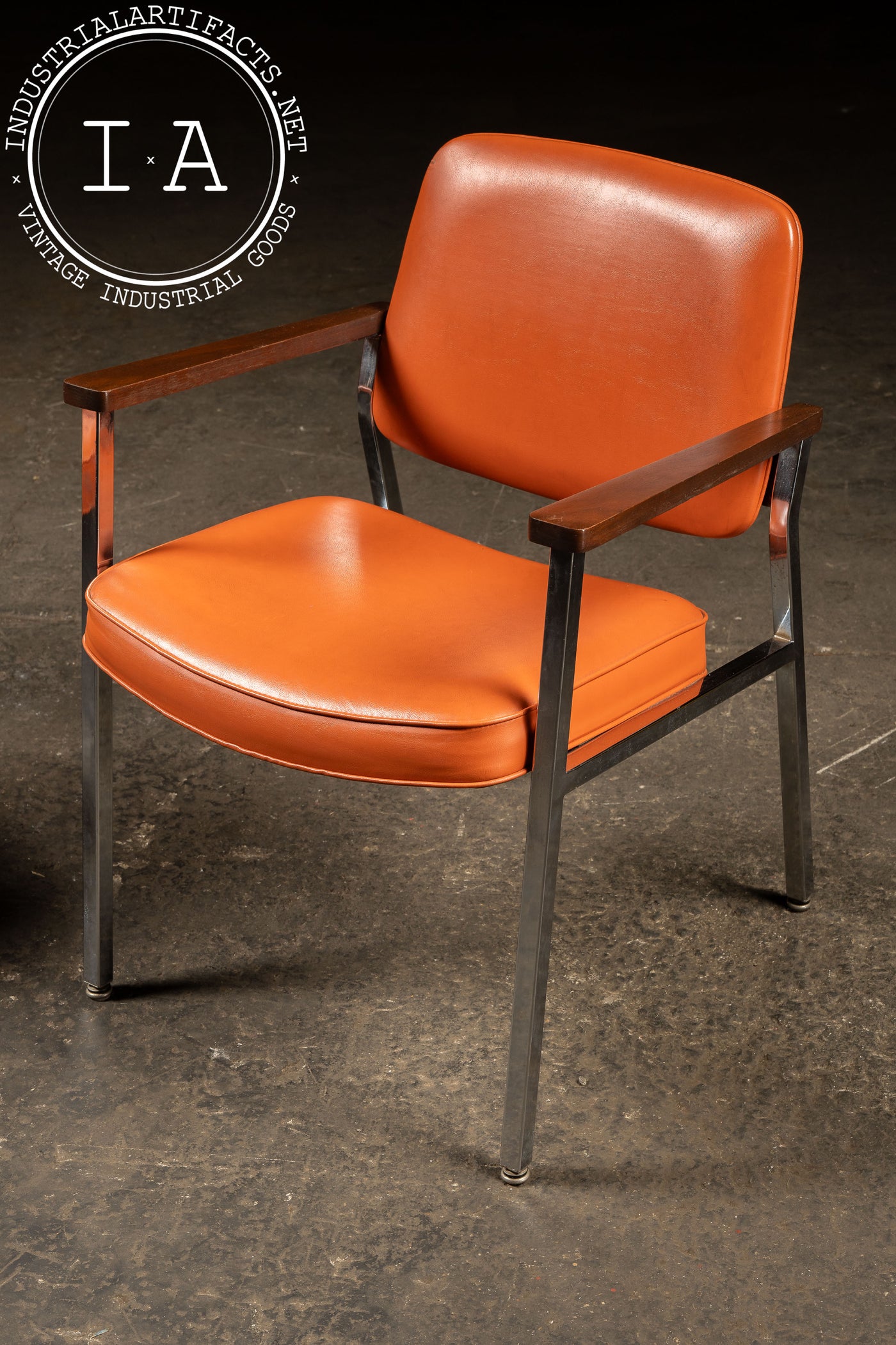 Pair of MCM Office Chairs in Orange by Delwood