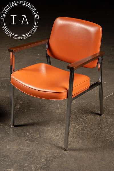Pair of MCM Office Chairs in Orange by Delwood