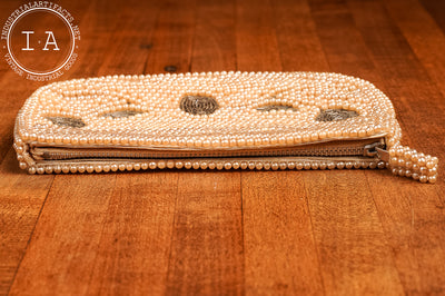 Vintage Faux Pearl Beaded Clutch