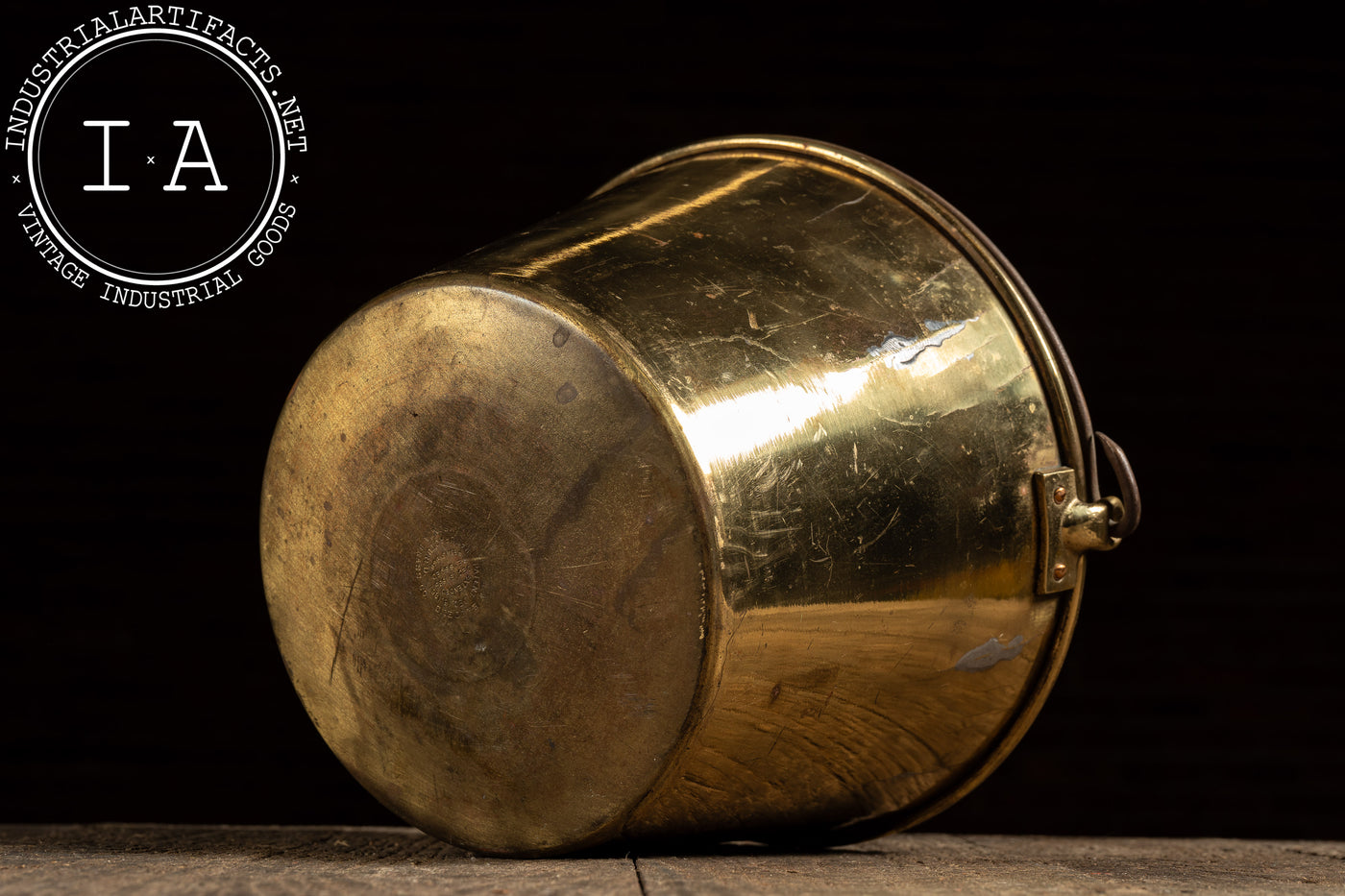 1866 Patent Brass Water Pail with Iron Bail Handle by Hayden's
