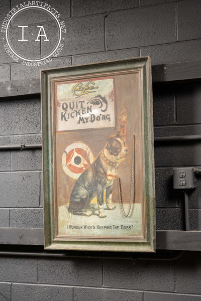 Antique Altered El Bart Gin Self-Framed Tin Litho Advertising Sign