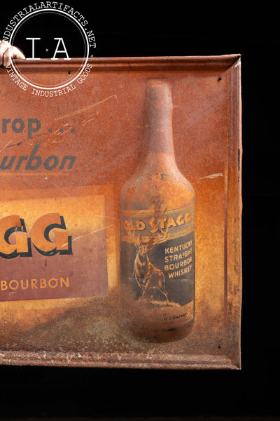 Vintage Old Stagg Embossed Tin Sign