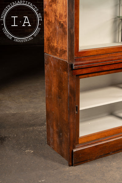 Early 20th Century Oak Display Cabinet with White Interior