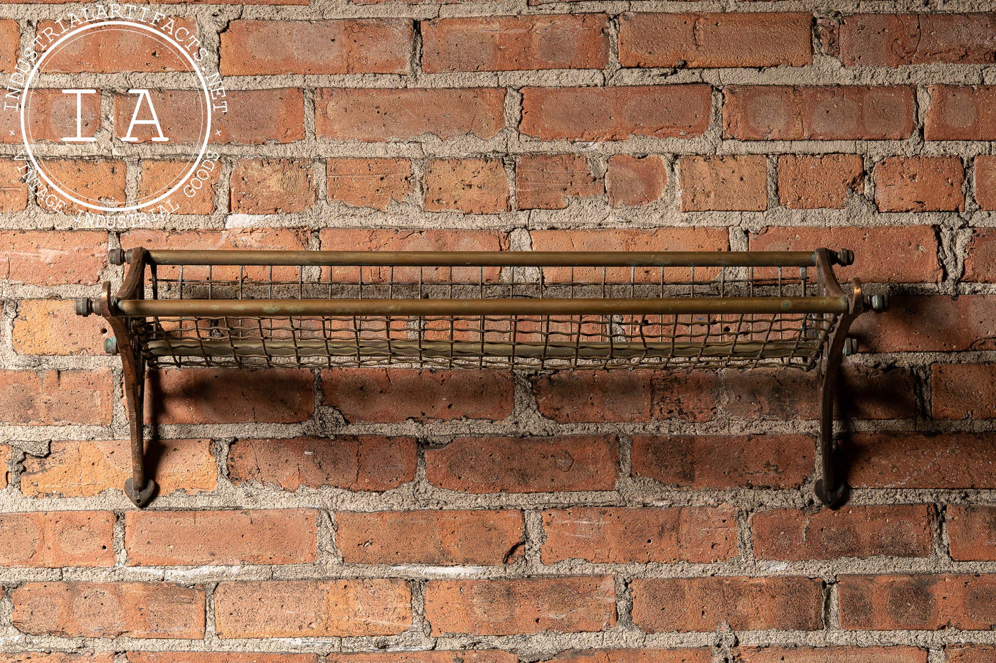 Antique Brass NSW (New South Wales) Railroad Traincar Luggage Rack