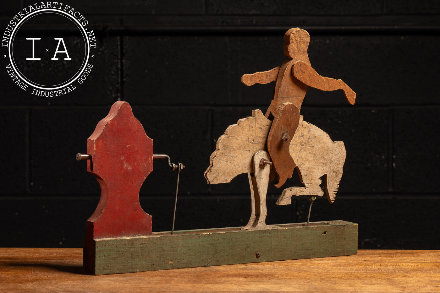 Primitive Folk Art Rodeo Whirligig