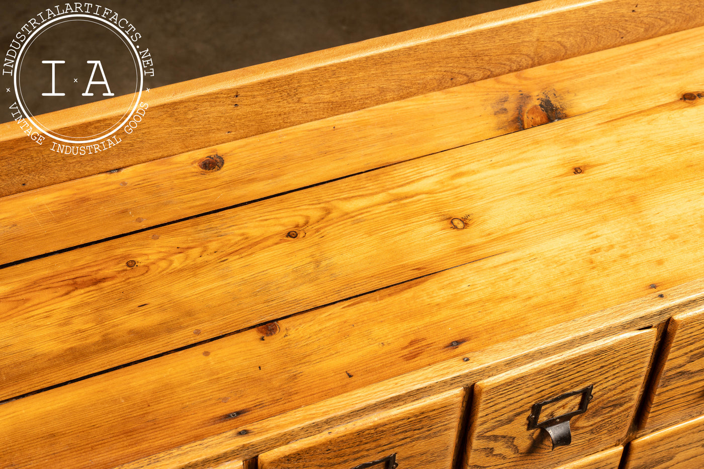 Antique Oak 16-Drawer Garment Cabinet