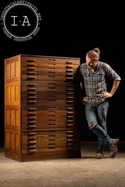 Antique Four-Stack Flat File Cabinet