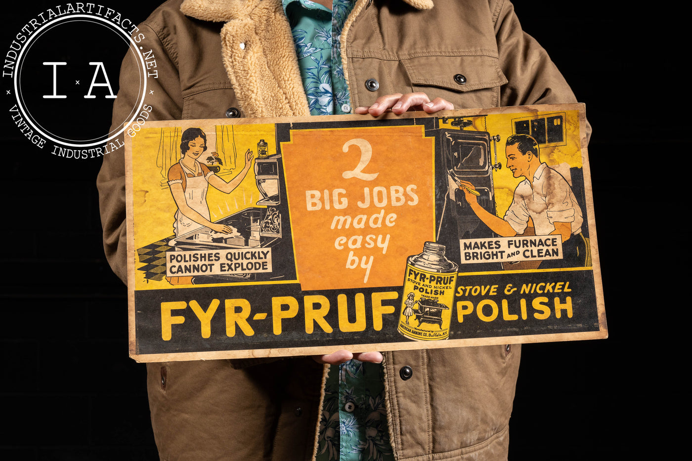Vintage Fyr-Pruf Stove Polish Cardstock Ad