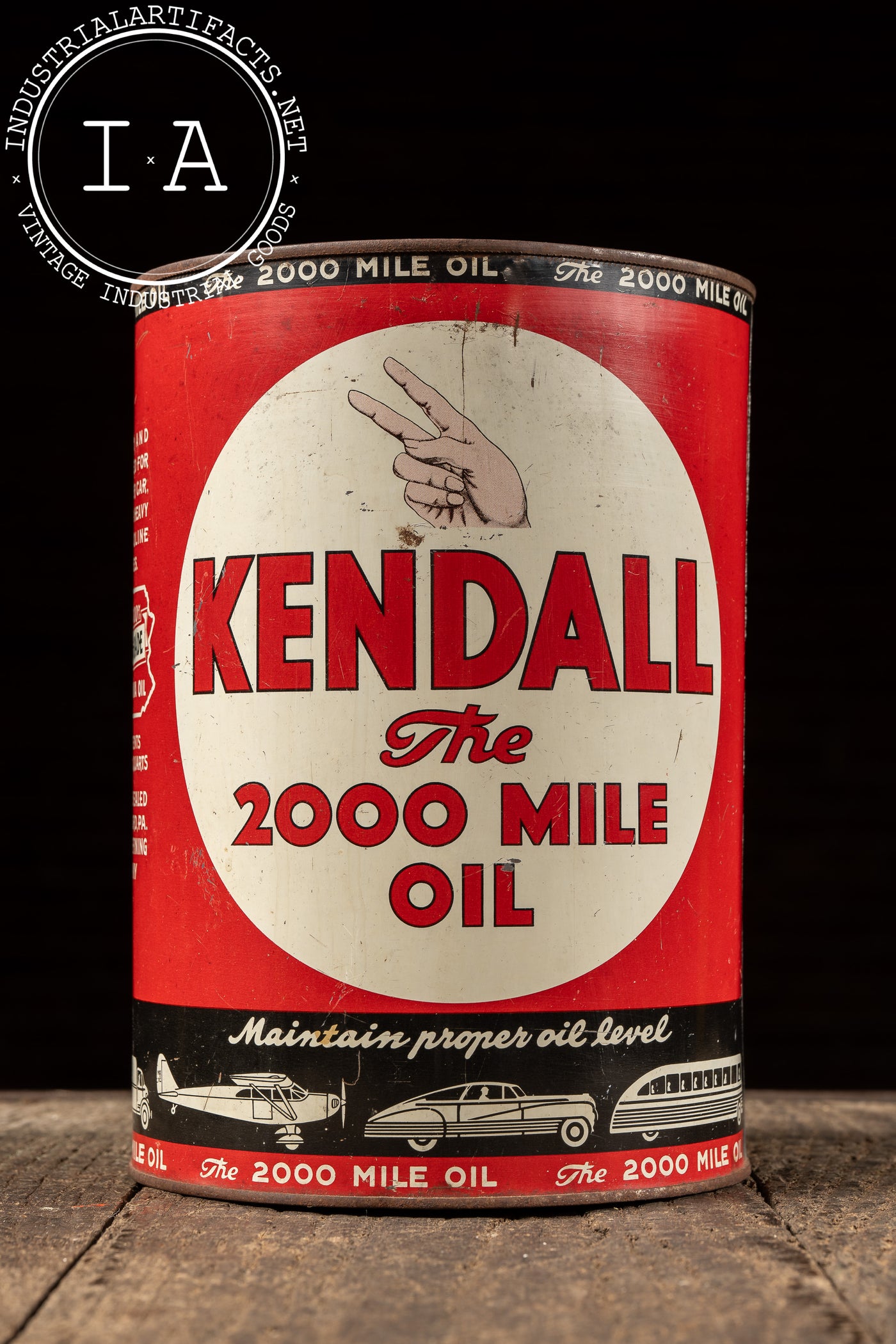 Vintage Kendall “The 2000 Mile Oil” 1-Gallon Can