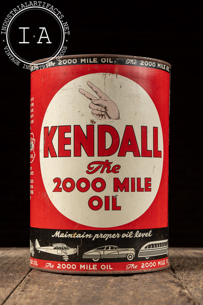 Vintage Kendall “The 2000 Mile Oil” 1-Gallon Can