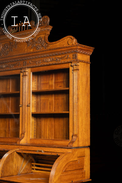 Antique Oak Jewelry Store Display Cabinet