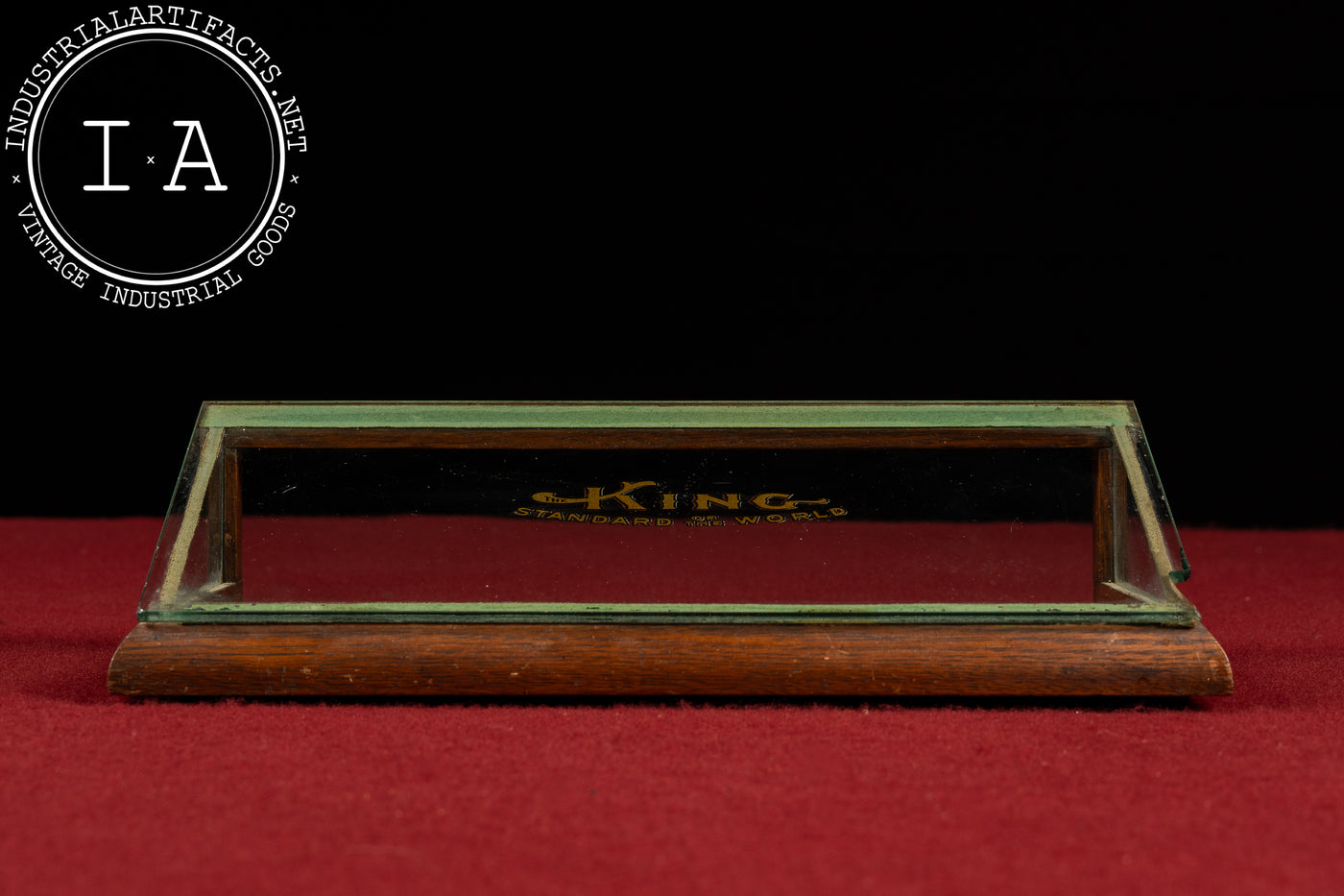 Vintage King Instruments Oak & Glass Countertop Display Case Showcase