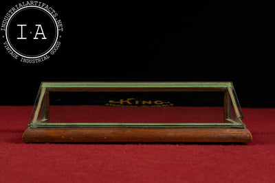 Vintage King Instruments Oak & Glass Countertop Display Case Showcase