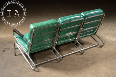Vintage Vinyl Sofa and Chair Set by Chromcraft/American Fixture