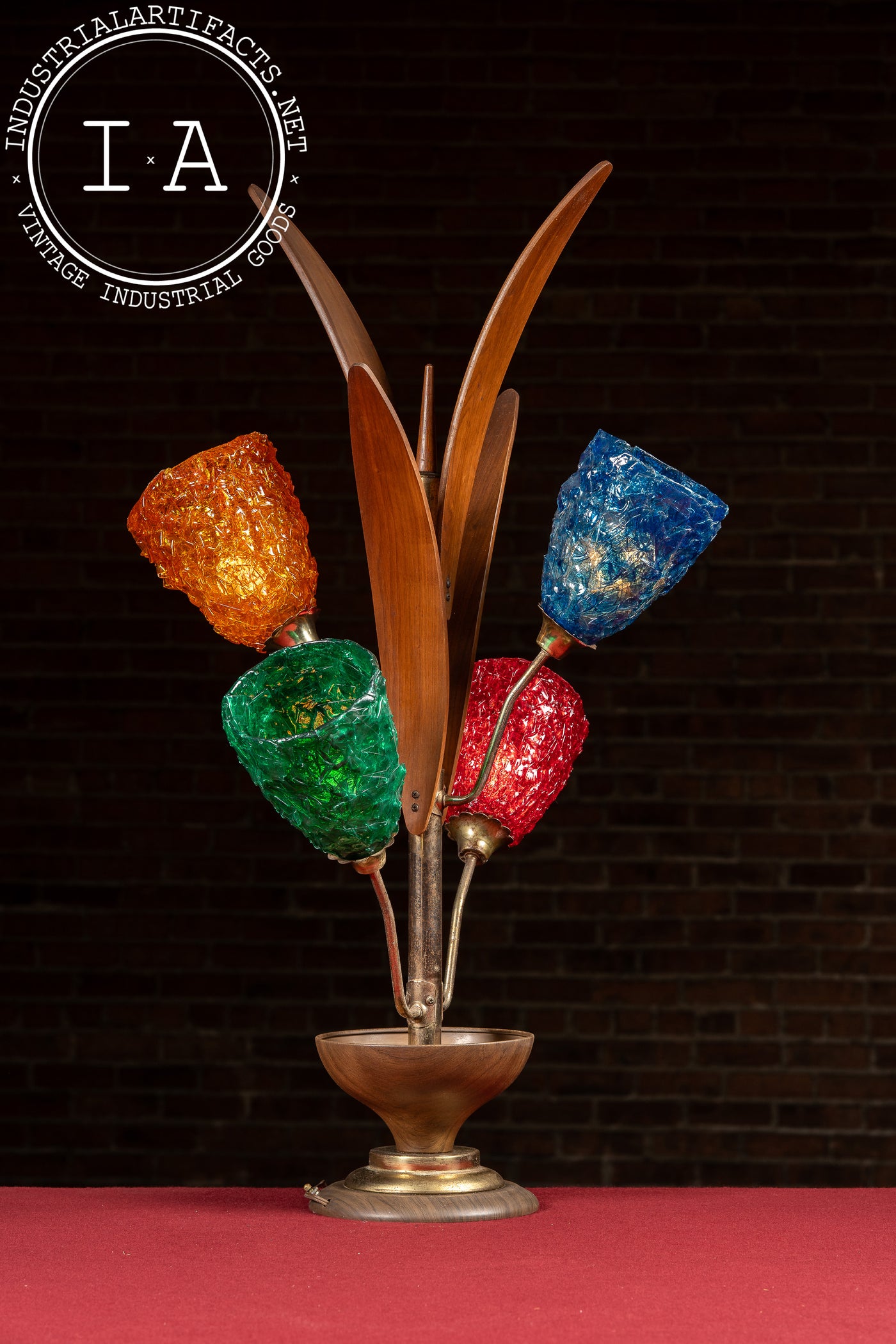 MCM Walnut and Spun Lucite Table Lamp