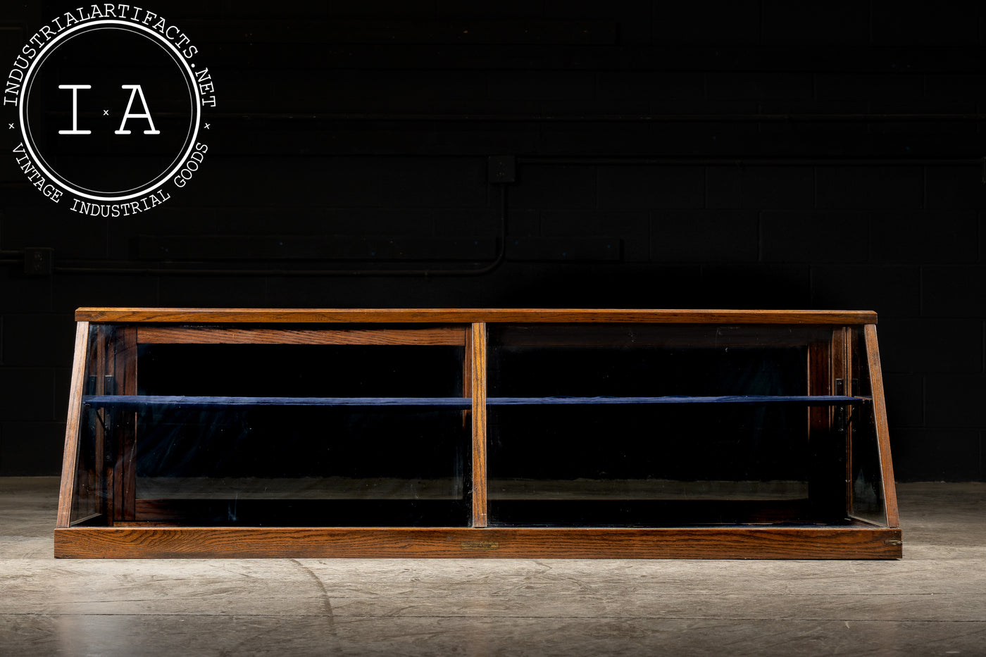 Antique Oak and Glass Countertop Mercantile Display Case