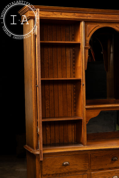 Antique Farmhouse Oak Hutch