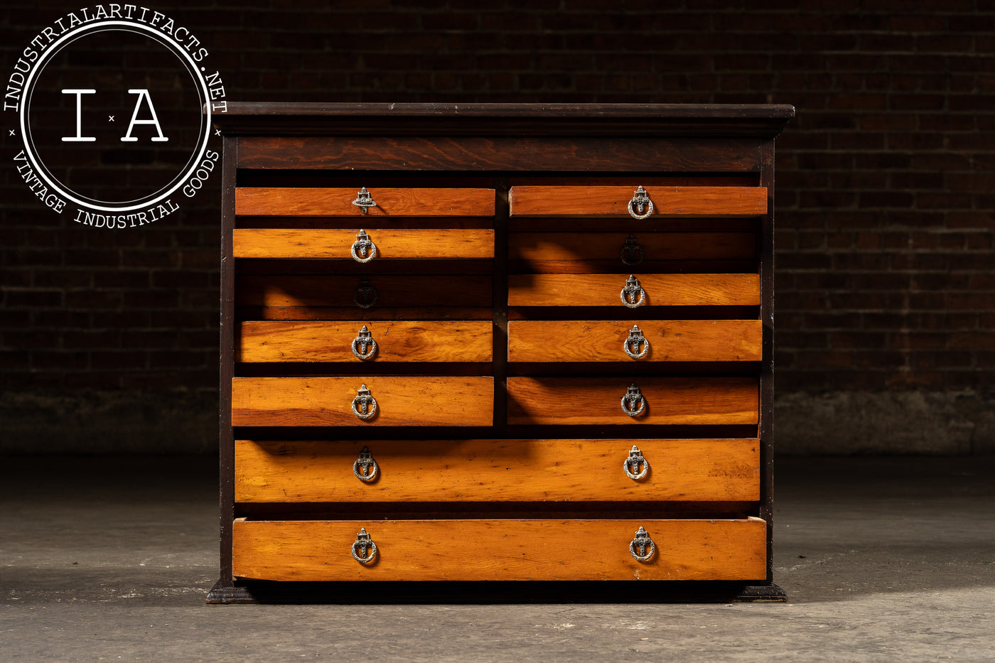 Early 20th Century 16-Drawer Oak Dental Cabinet
