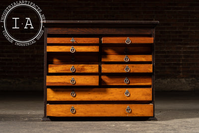 Early 20th Century 16-Drawer Oak Dental Cabinet