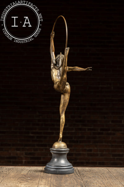 Hoop Dancer With Headress | J. P. Morante Bronze Sculpture, Signed