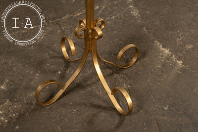 Vintage Gold-Painted Adjustable Floor Candelabra
