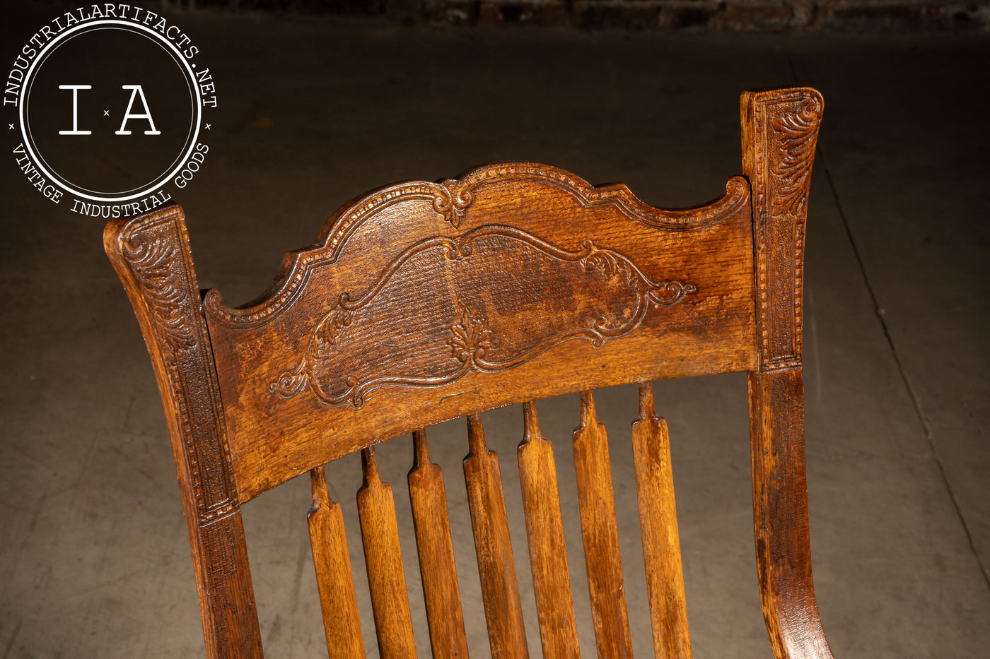 Antique Wood and Upholstery Rocking Chair