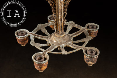 Art Deco Five Socket Hanging Fixture