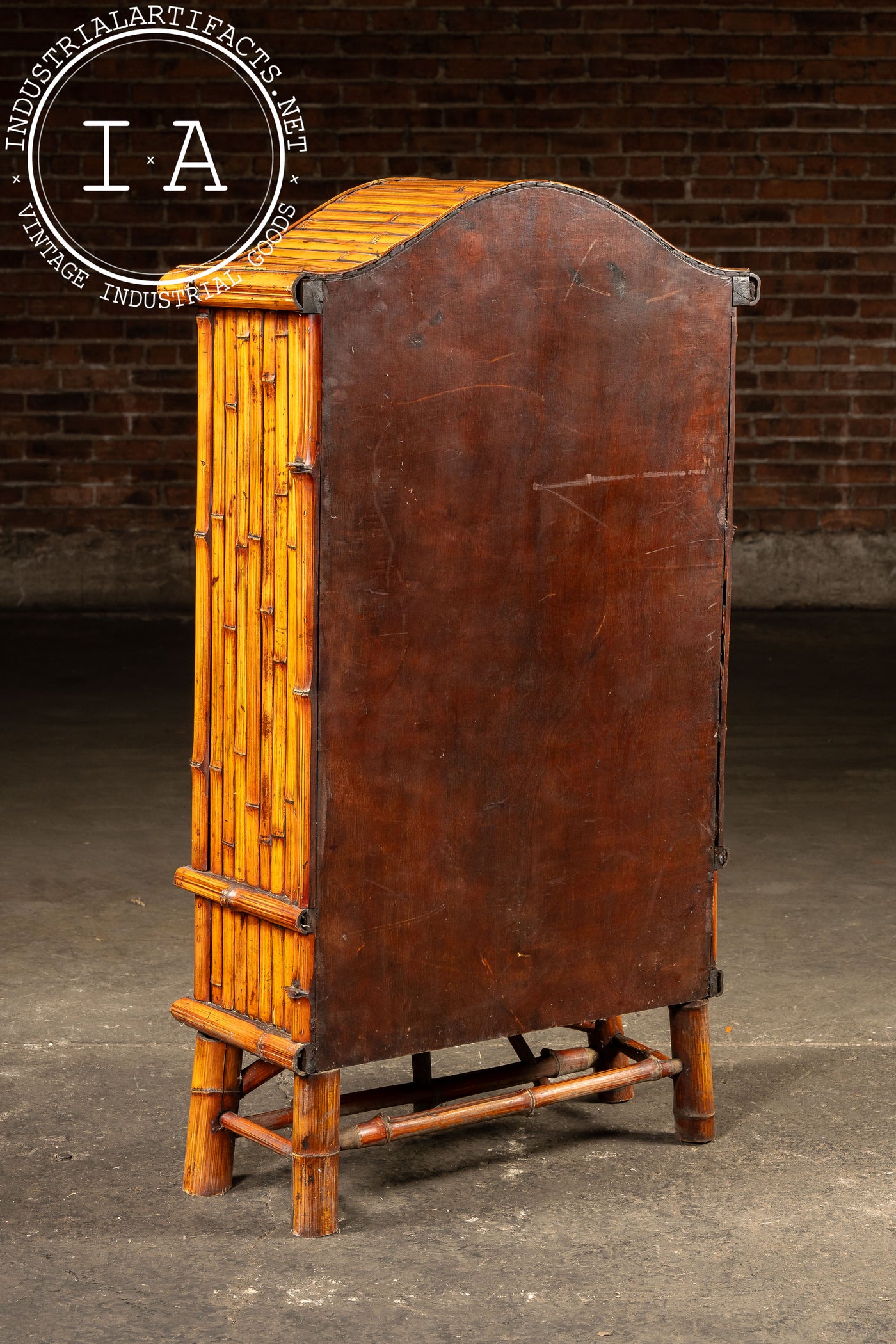 Early 20th Century Bamboo and Cane Armoire