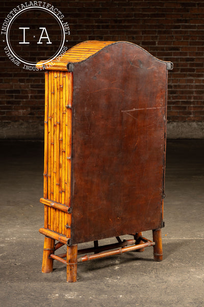 Early 20th Century Bamboo and Cane Armoire