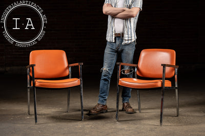 Pair of MCM Office Chairs in Orange by Delwood