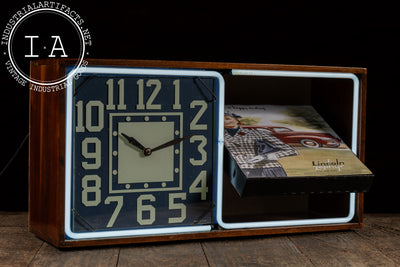 Vintage Neon Revolving Advertising Clock by Electric Ad Clock