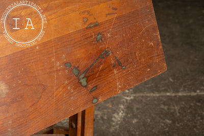 Small Antique Adjustable Wooden Drafting Table