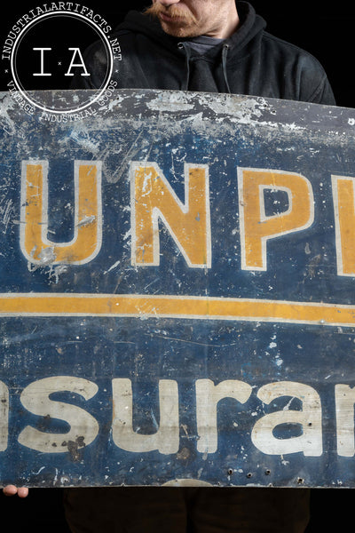 Antique Dunphy Insurance Painted Tin Sign