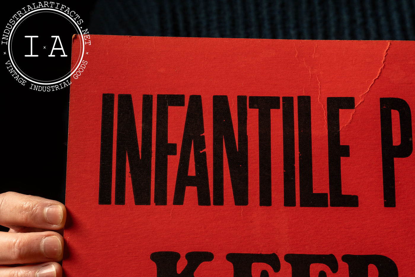 Vintage Cardstock Infantile Paralysis Quarantine Warning Sign