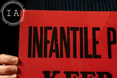 Vintage Cardstock Infantile Paralysis Quarantine Warning Sign